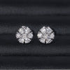 14K Solid White Gold VVS Lab Diamond Cluster Stud Earrings 10MM