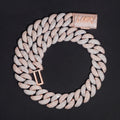 Custom Name Clasp 20MM Flower Setting Miami Cuban Chain Necklace Vvs Moissanite