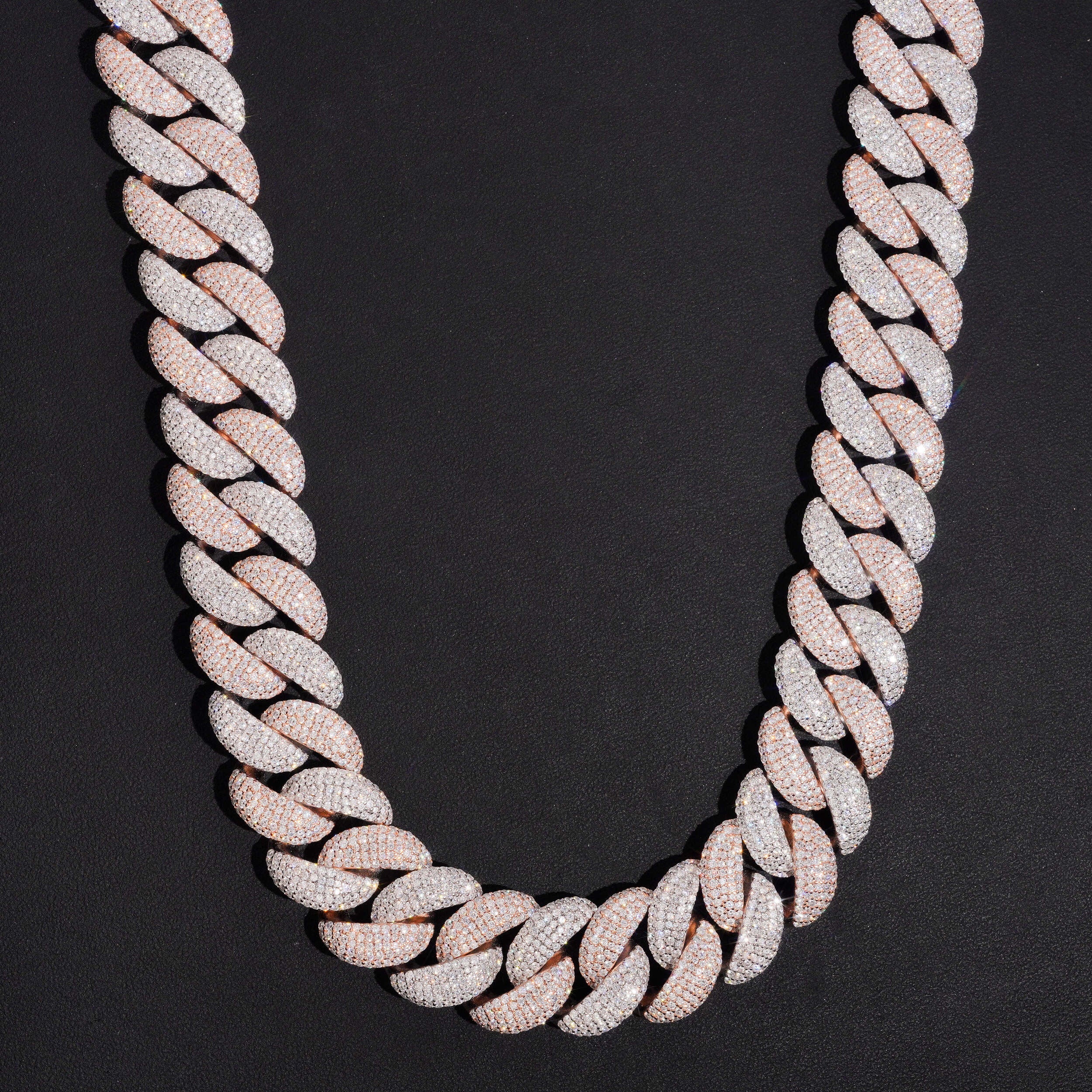 Custom Name Clasp 20MM Flower Setting Miami Cuban Chain Necklace Vvs Moissanite