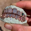 10 on 10 Baguette Moissanite Diamond Grillz 14K Rose Gold