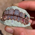 10 on 10 Baguette Moissanite Diamond Grillz 14K Rose Gold
