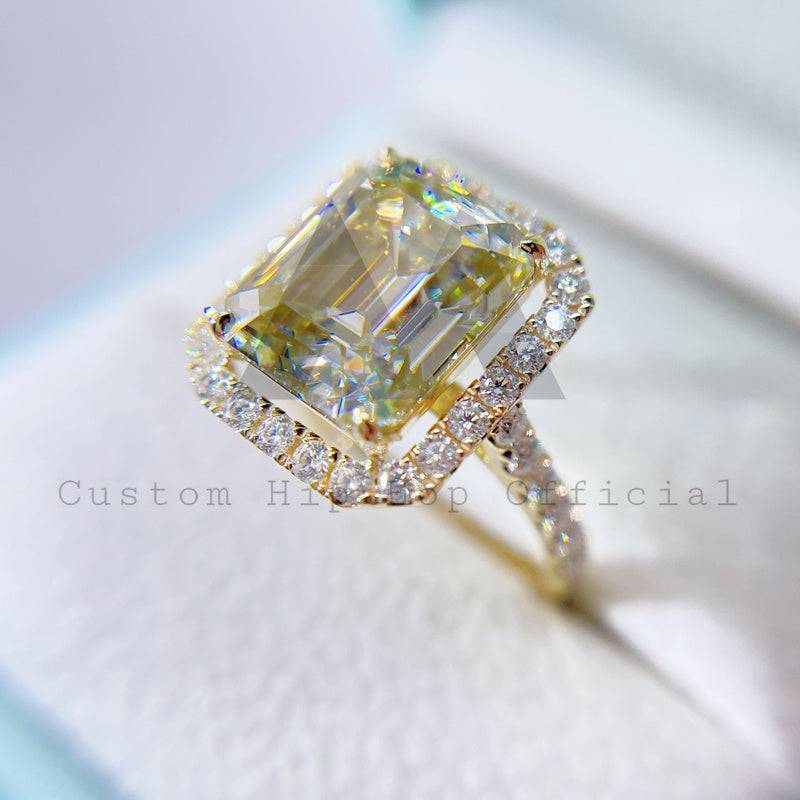 Elegant Moissanite Engagement Ring hip hop jewelry in 10K-18K Solid Gold with GRA Certificate2