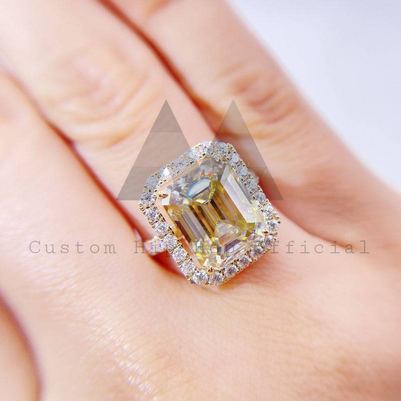 Elegant Moissanite Engagement Ring hip hop jewelry in 10K-18K Solid Gold with GRA Certificate4