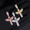 New Arrival Iced Out Wing Cross Pendant With Moissanite Diamond Hip Hop Jewelry