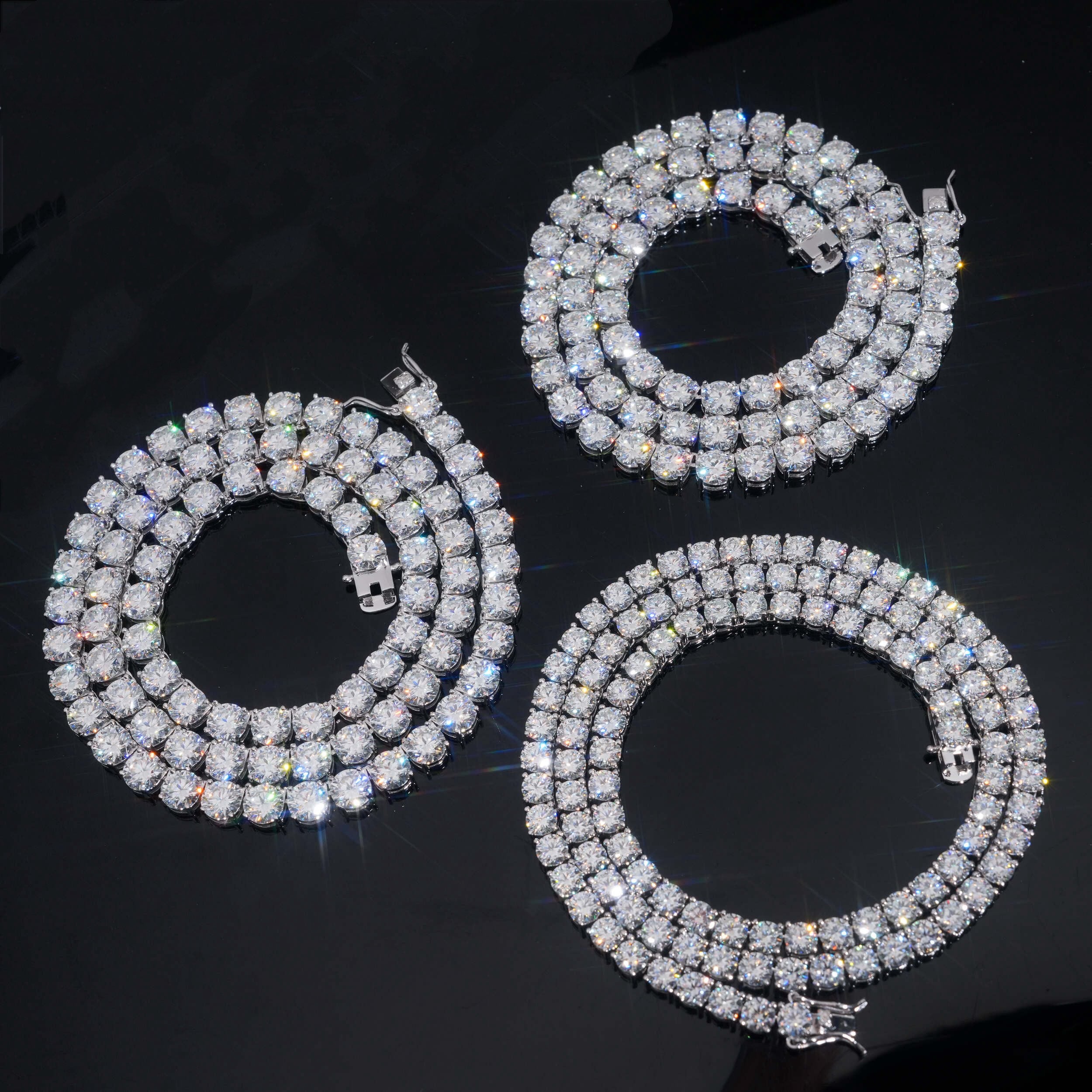 VVS Cz Tennis Chain White Gold 3MM 4MM 5MM