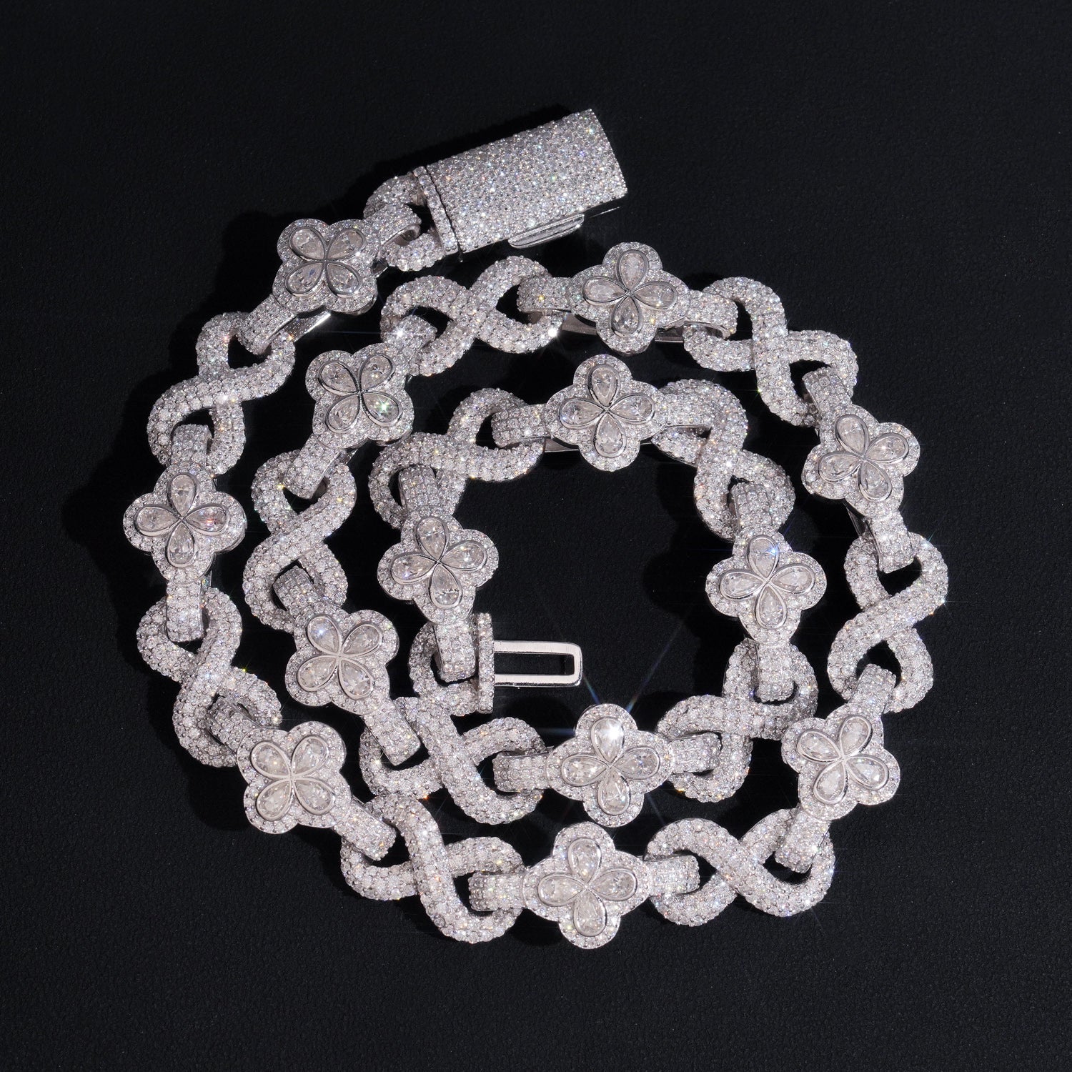 13MM Diamond Infinity Link Chain 14K Gold