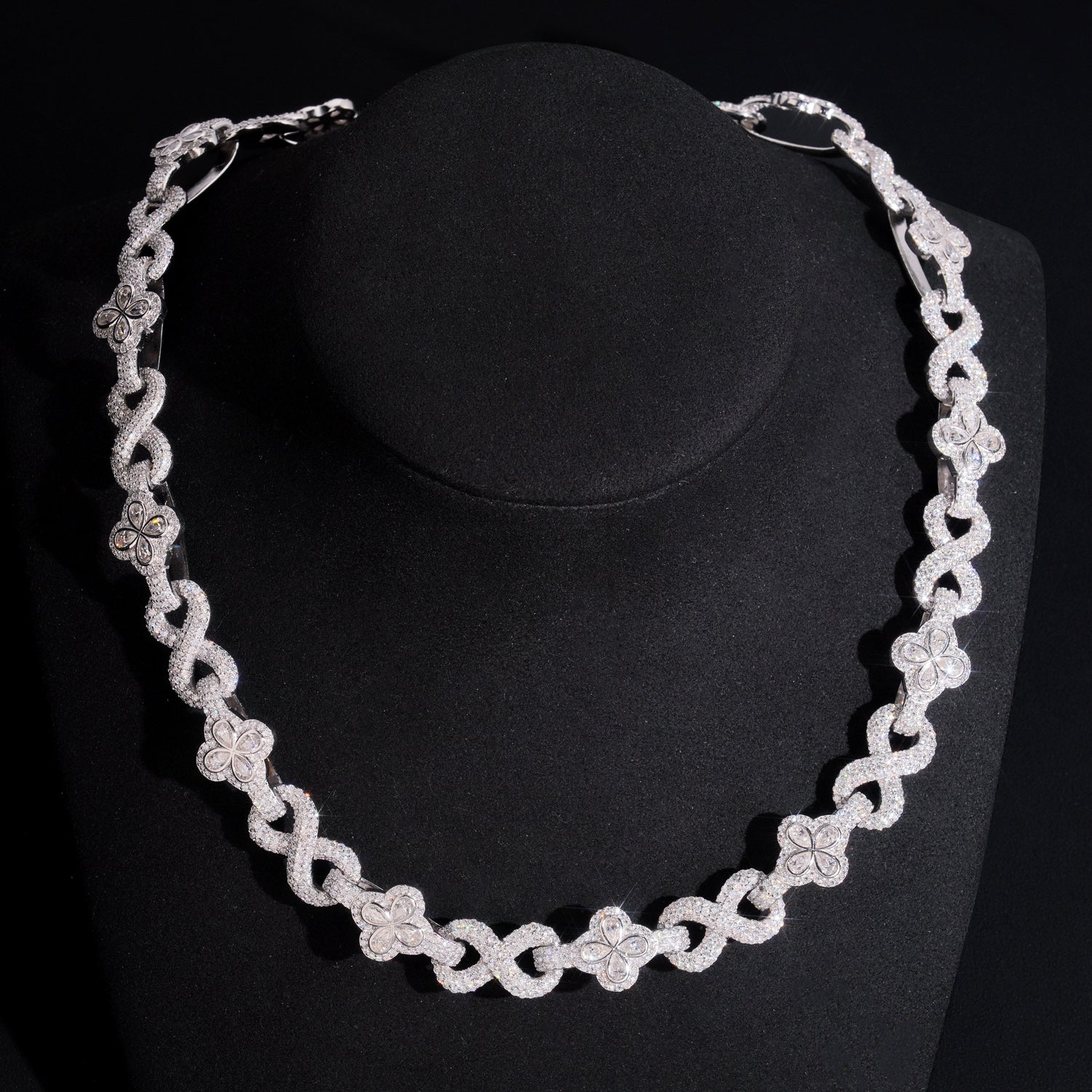 13MM Diamond Infinity Link Chain 14K Gold