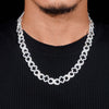 13MM Iced Out Moissanite Flower Infinity Link Chain 14K Gold