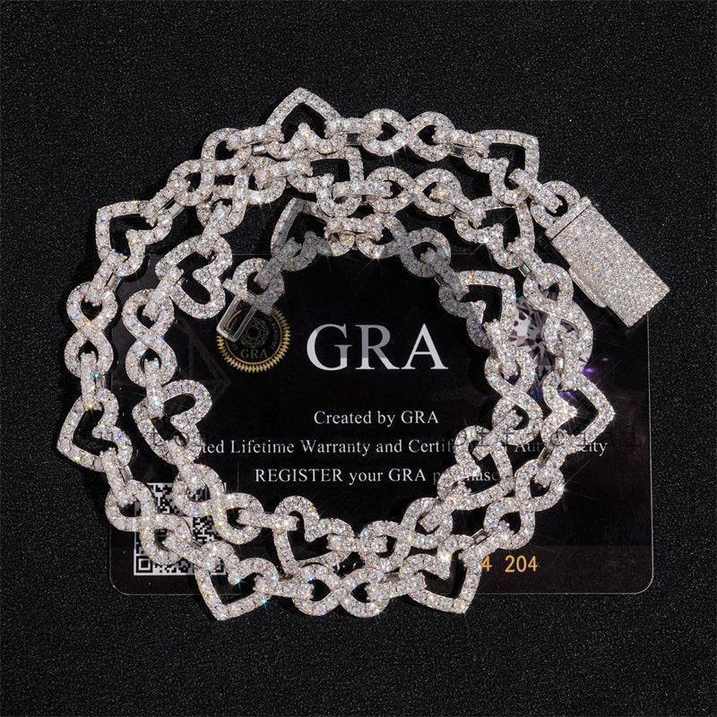 13MM Moissanite Infinity Link Chain 14K Gold