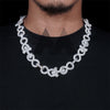 15MM Moissanite Infinity Cross Link Chain 10K Gold