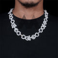 15MM Moissanite Infinity Cross Link Chain 10K Gold