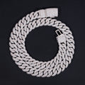 15mm Mosaic-Set Diamond Cuban Link Chain 14K Gold