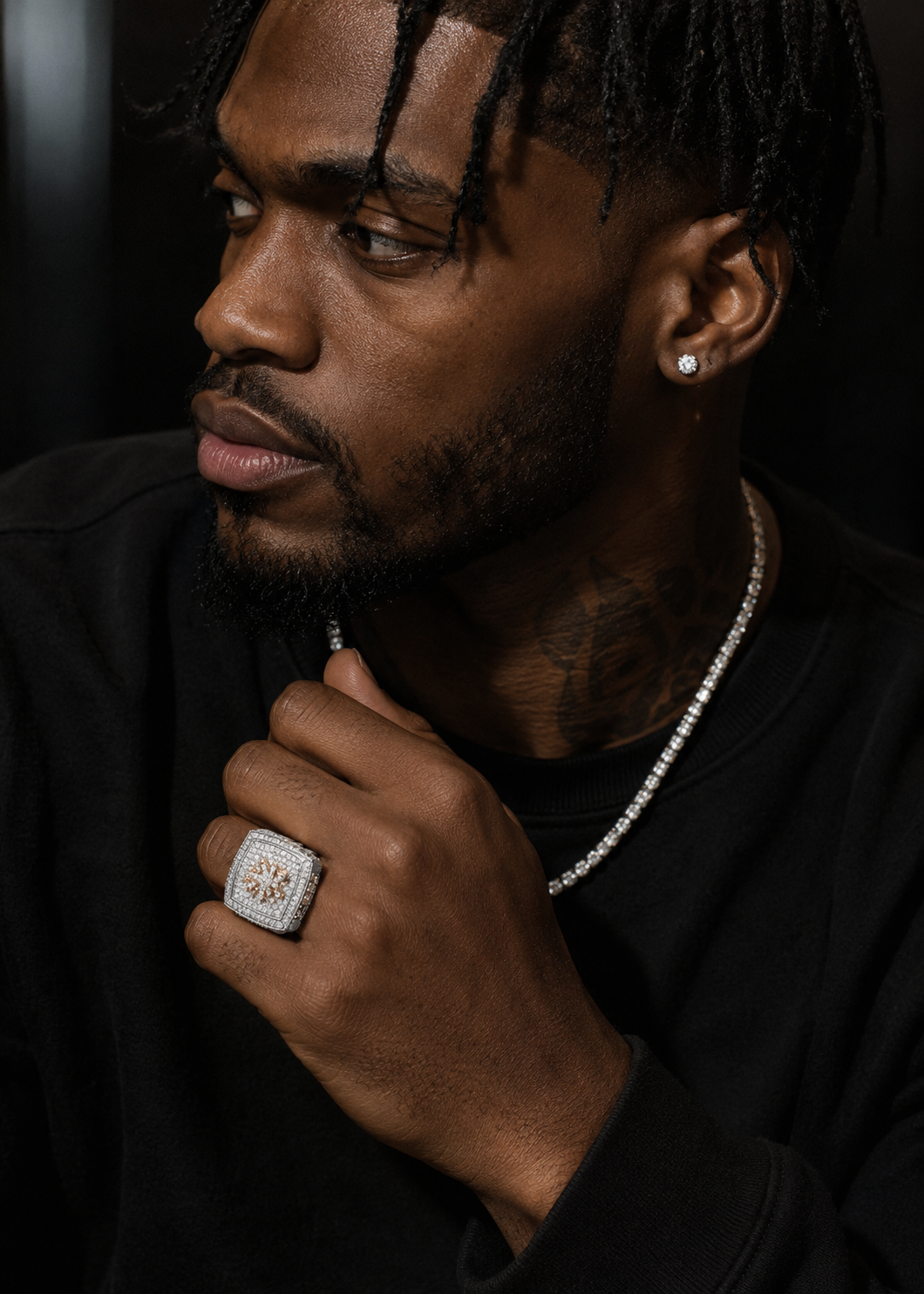 Men Iced Out Buss Down Rose Gold Two Tone Hip Hop VVS Moissanite Custom Championship Ring