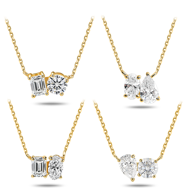 10K Yellow Gold Lab Grown Diamond Toietmoi Necklace