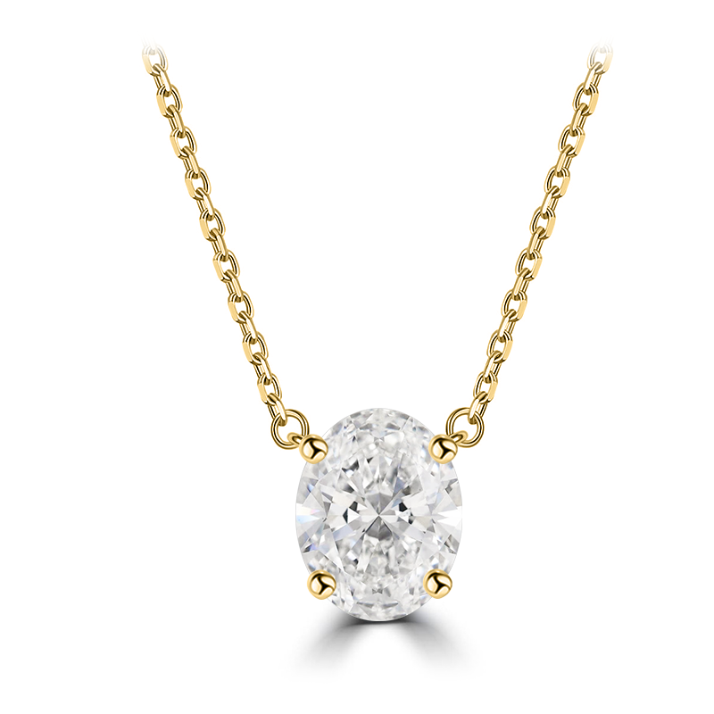 10K Solid Gold 1CT Lab Grown CVD Diamond Necklace