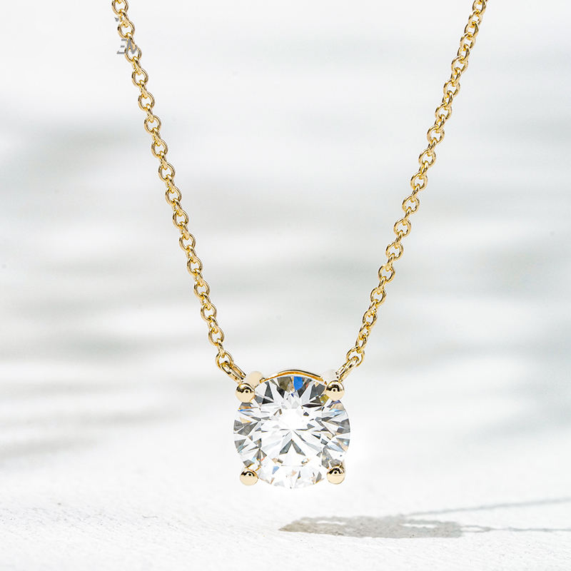 10K Solid Gold 1CT Lab Grown CVD Diamond Necklace
