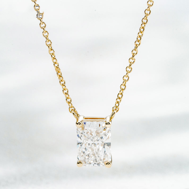 10K Solid Gold 1CT Lab Grown CVD Diamond Necklace
