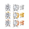 10K Solid Gold 4MM 5MM 6.5MM Lab Grown Diamond Studs 4 Prongs