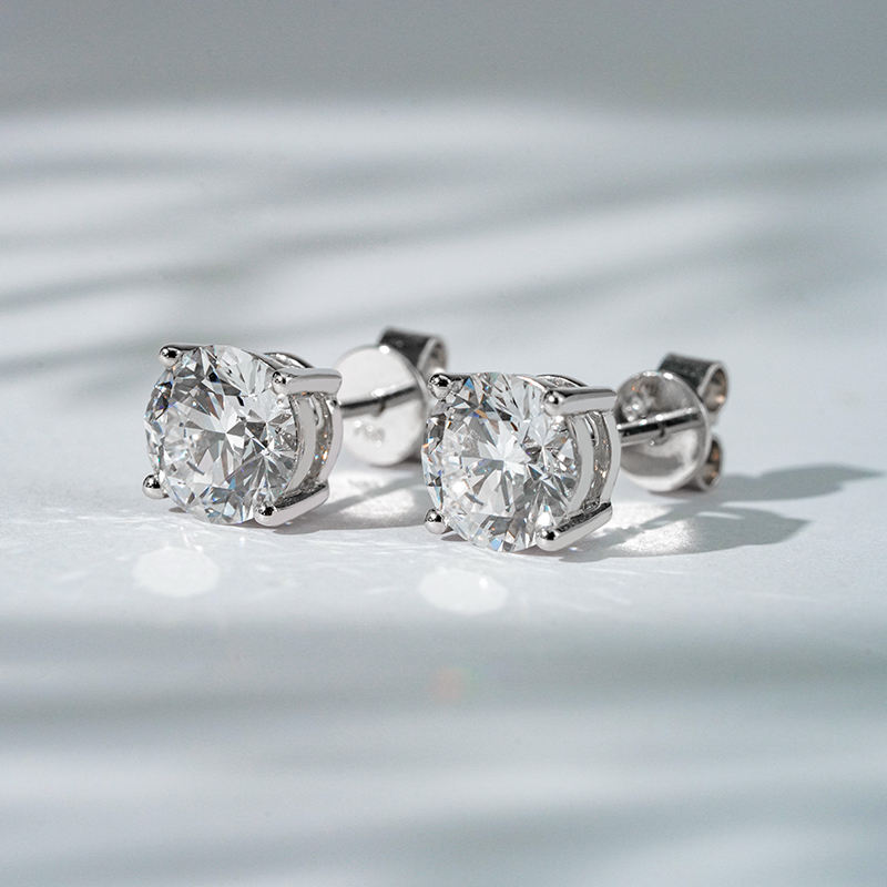 14K Solid Gold IGI Certificated Lab Grown CVD Stud Earrings