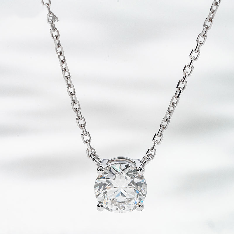 10K Solid Gold 1CT 1.5CT 2CT Lab Grown Diamond Necklace