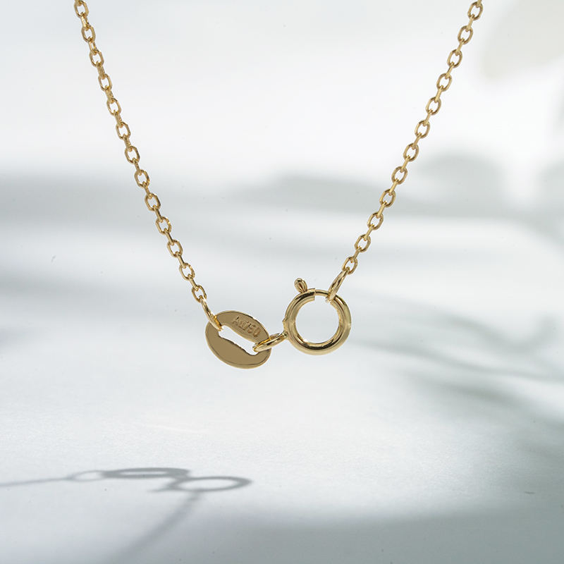 10K Solid Gold 4.5MM Lab Grown Diamond Necklace Bezel Setting