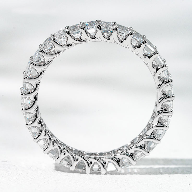 14K White Gold Emerald Cut Lab Grown Diamond Ring