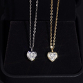Sterling Silver 1CT Heart Cut Moissanite Diamond Necklace Women