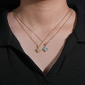 Princess Cut Moissanite Women Necklace 925 Silver