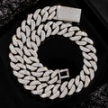 3-Row 13MM 15MM 18MM Moissanite Miami Cuban Link Chain 14K Gold