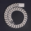 22MM Bezel Setting Raised Stone Moissanite Diamond Cuban Chain