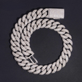 22MM Bezel Setting Raised Stone Moissanite Diamond Cuban Chain