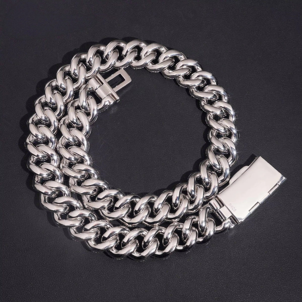 22MM Bezel Setting Raised Stone Moissanite Diamond Cuban Chain