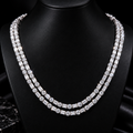 Emerald Cut Mix Round Cut VVS D Color Moissanite Diamond Tennis Chain