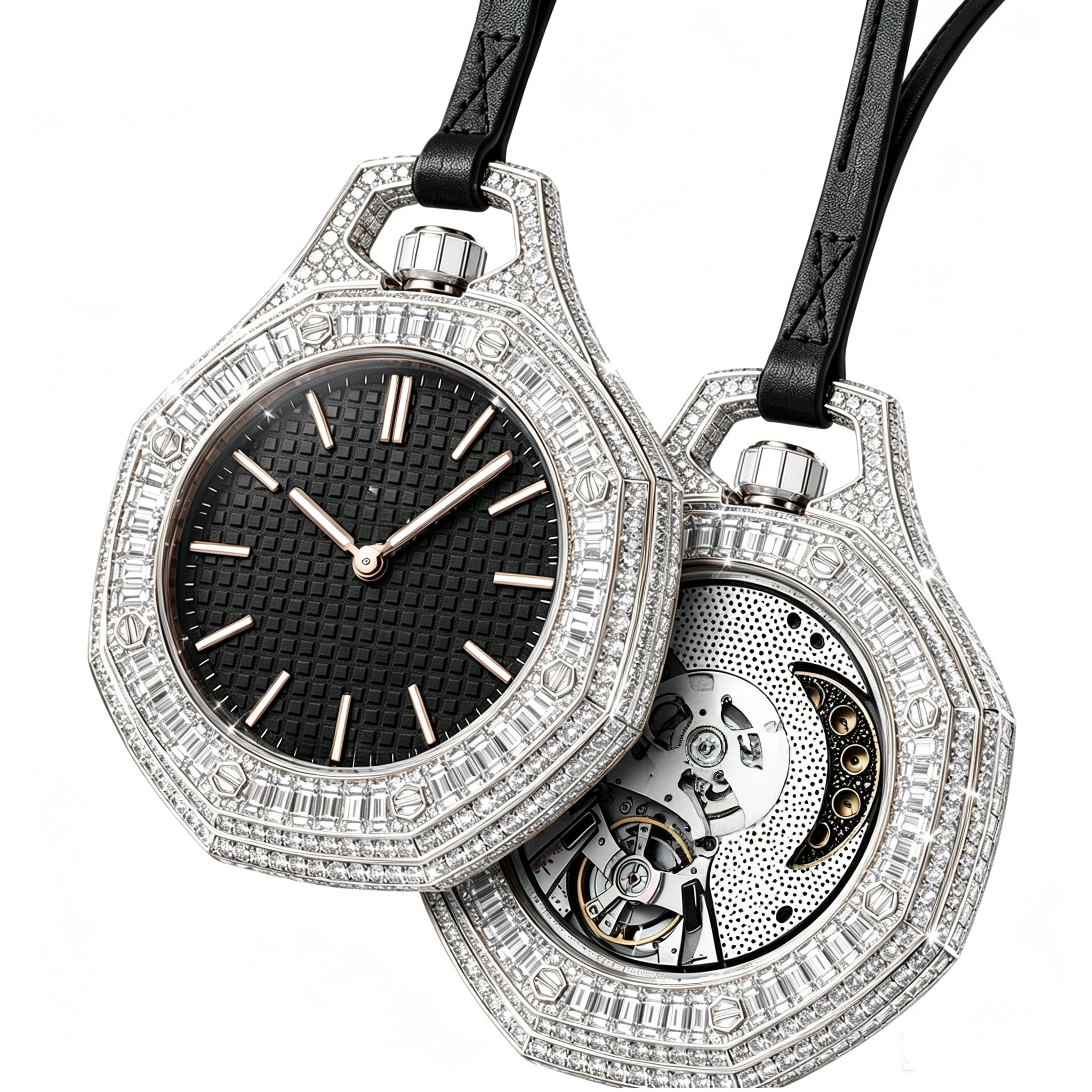 Custom Made Iced Out Moissanite Watch Cover Screw Style
