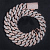 20MM Iced Out Diamond Tow-Tone Cuban Link Chain 14K Gold