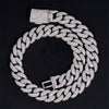 20mm Mosaic-Set Diamond Cuban Link Chain 10K Gold