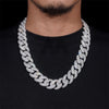 20mm Mosaic-Set Diamond Cuban Link Chain 10K Gold