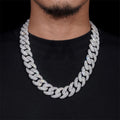 20mm Mosaic-Set Diamond Cuban Link Chain 10K Gold