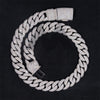 20mm Mosaic-Set Moissanite Cuban Link Chain 10K Gold