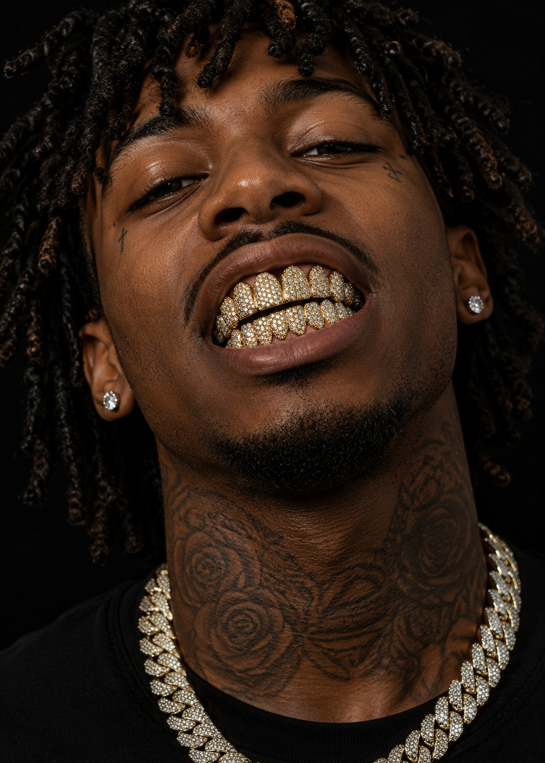 8 on 8 VVS Moissanite Grillz – 10K Yellow Gold Plated 925 Silver