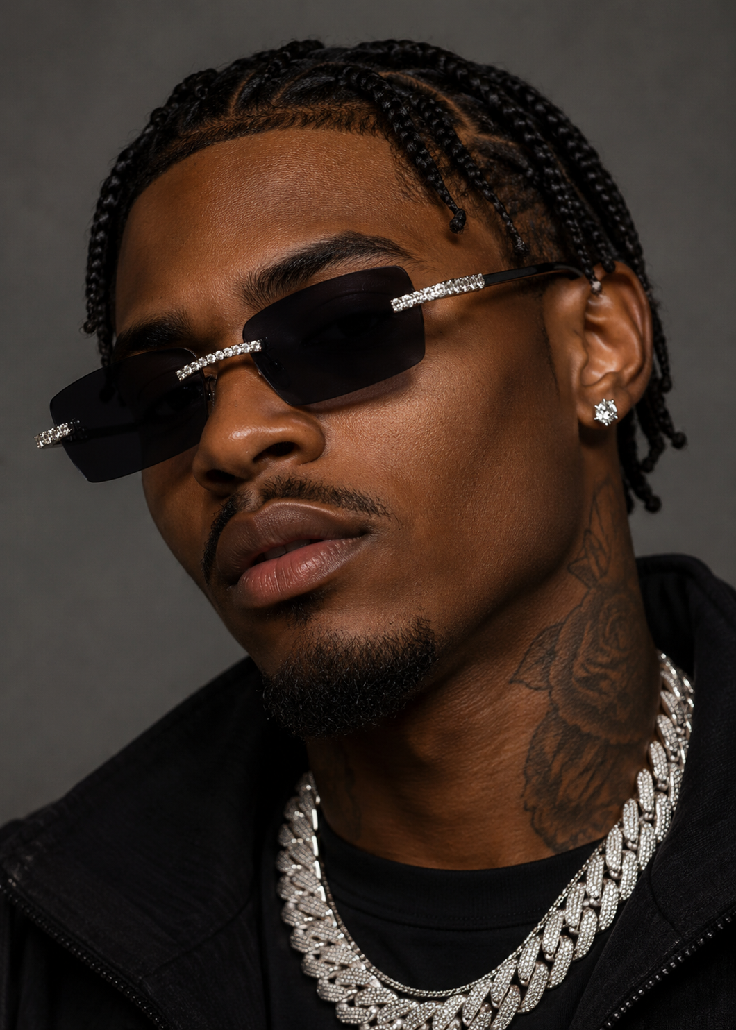 Prong Set Iced Out Moissanite Sunglasses 14K Gold for Men