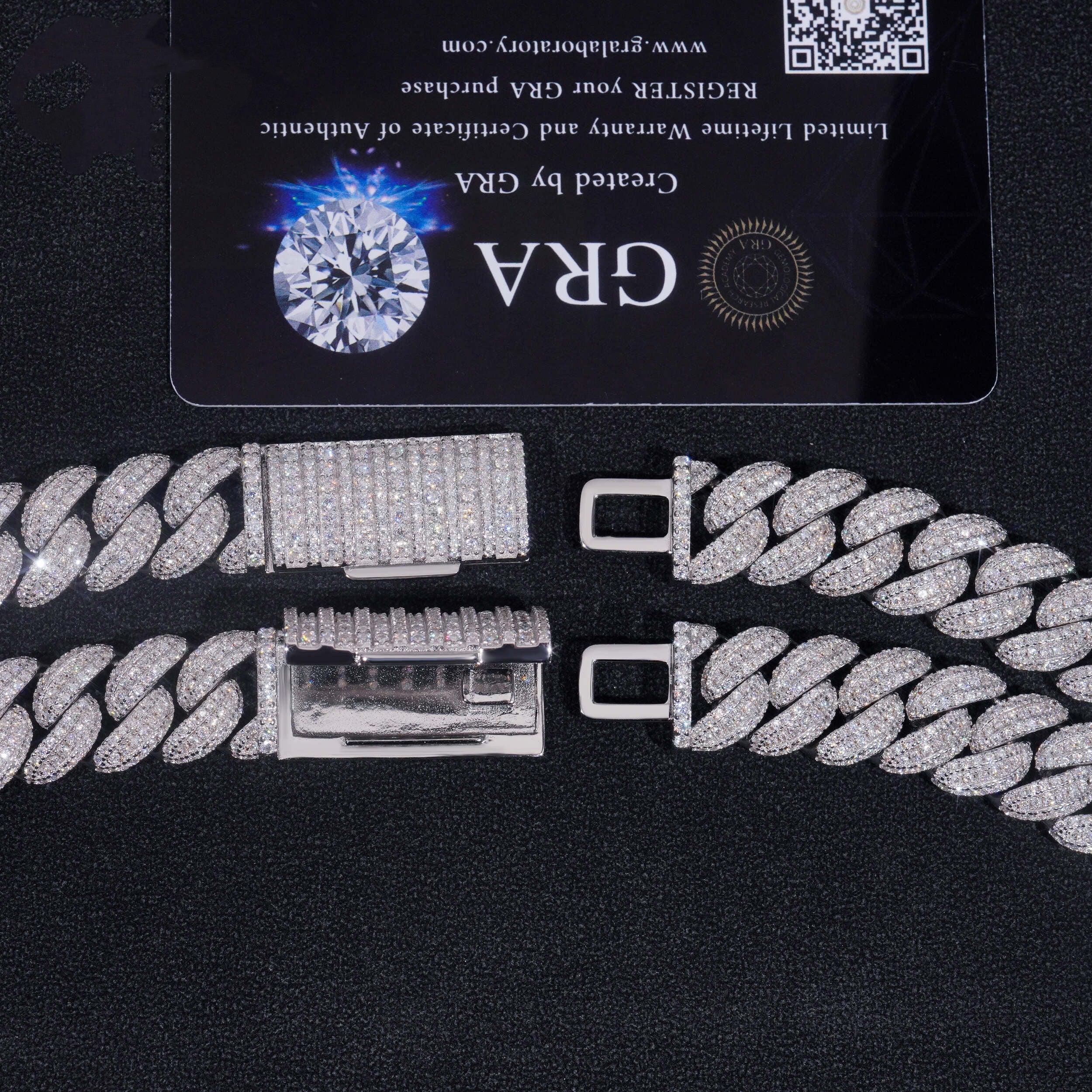 Solid Silver 13MM Iced Out Moissanite Diamond Cuban Link Chain Bracelet For Men