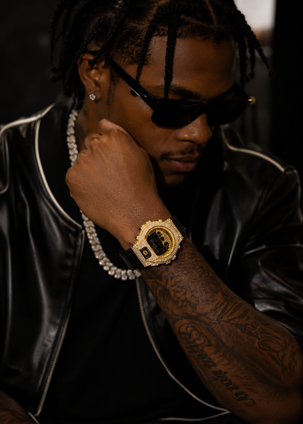 Custom G Shock DW6900 Diamond Watches Case 10K Gold