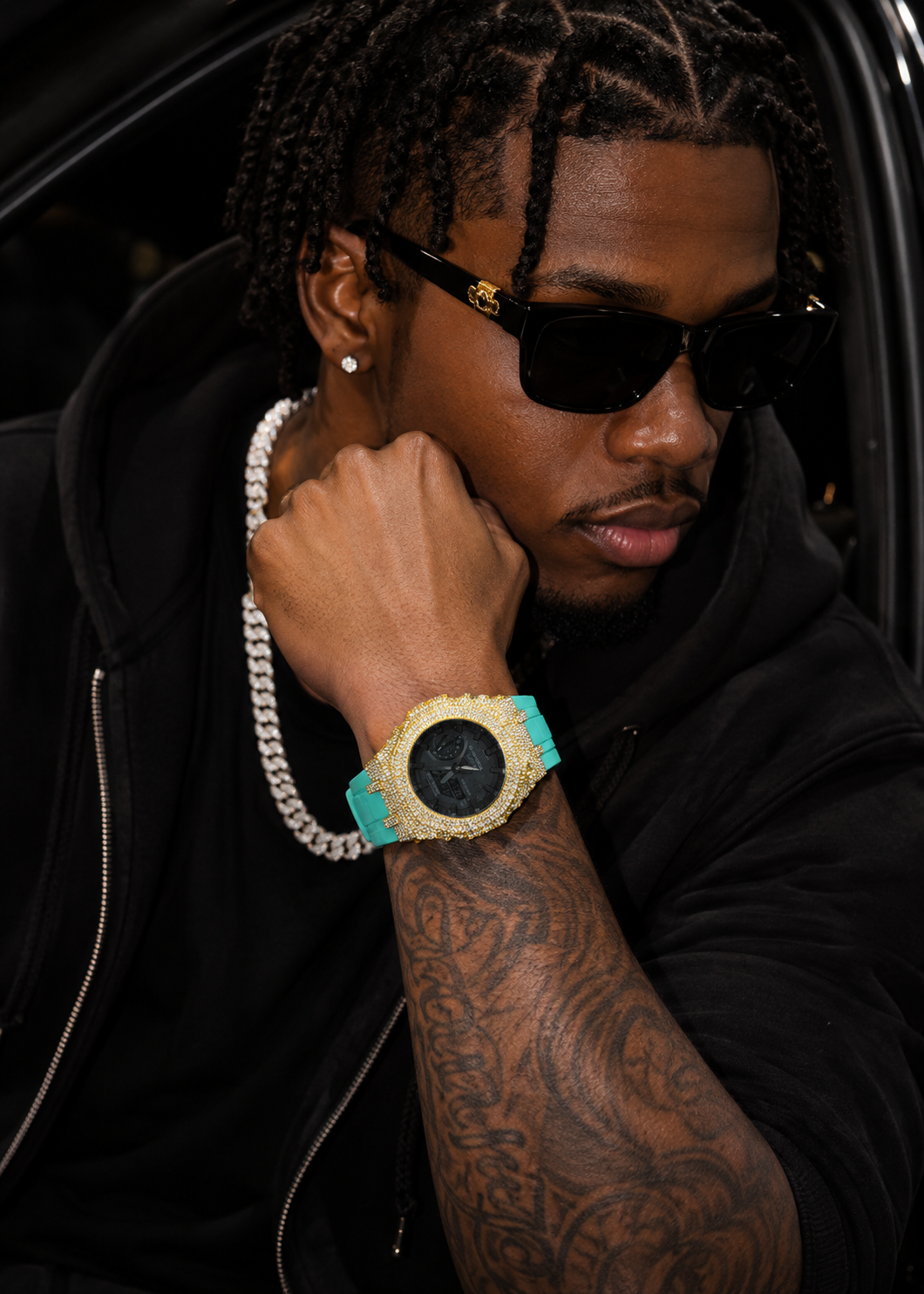 Icedout Casio G Shock GA2100  with VVS Moissanite Diamond Bezel