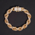 10MM Iced Out Moissanite Diamond Rope Bracelet