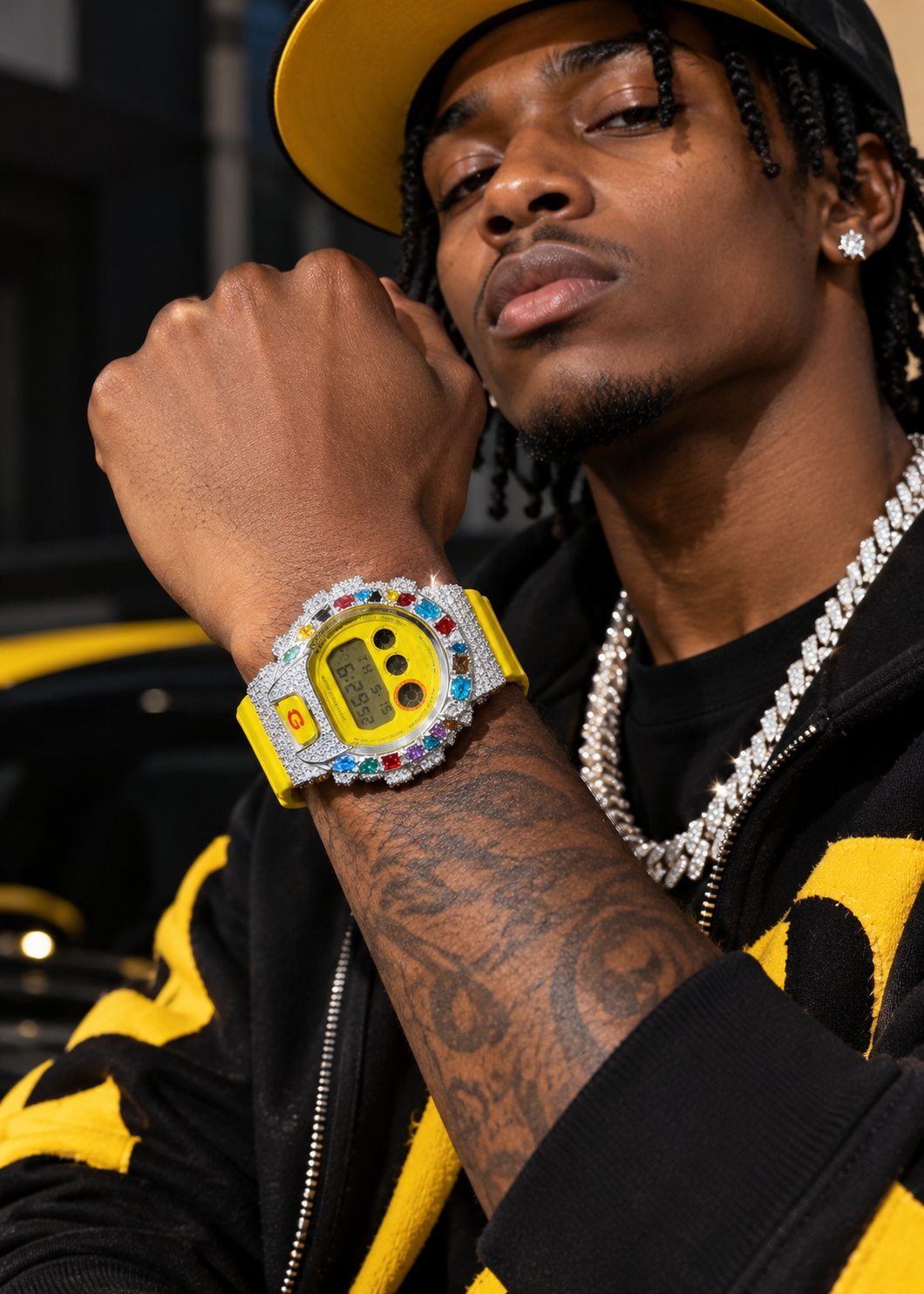 G Shock Iced Out DW6900 Moissanite Watch Case 10K Gold