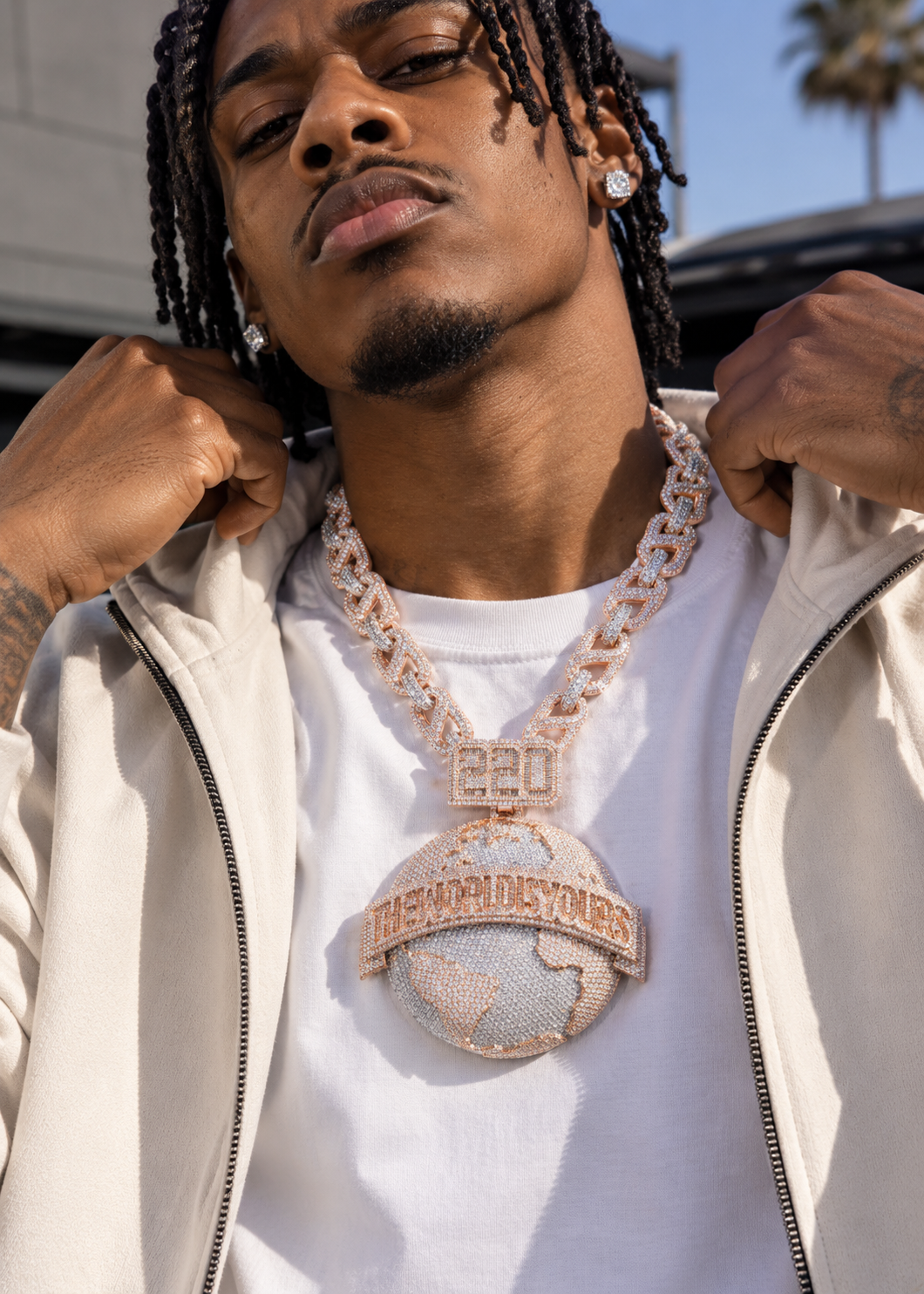 Hip Hop 3D Design Custom Made Iced Out VVS Moissanite Diamond Earth Pendant