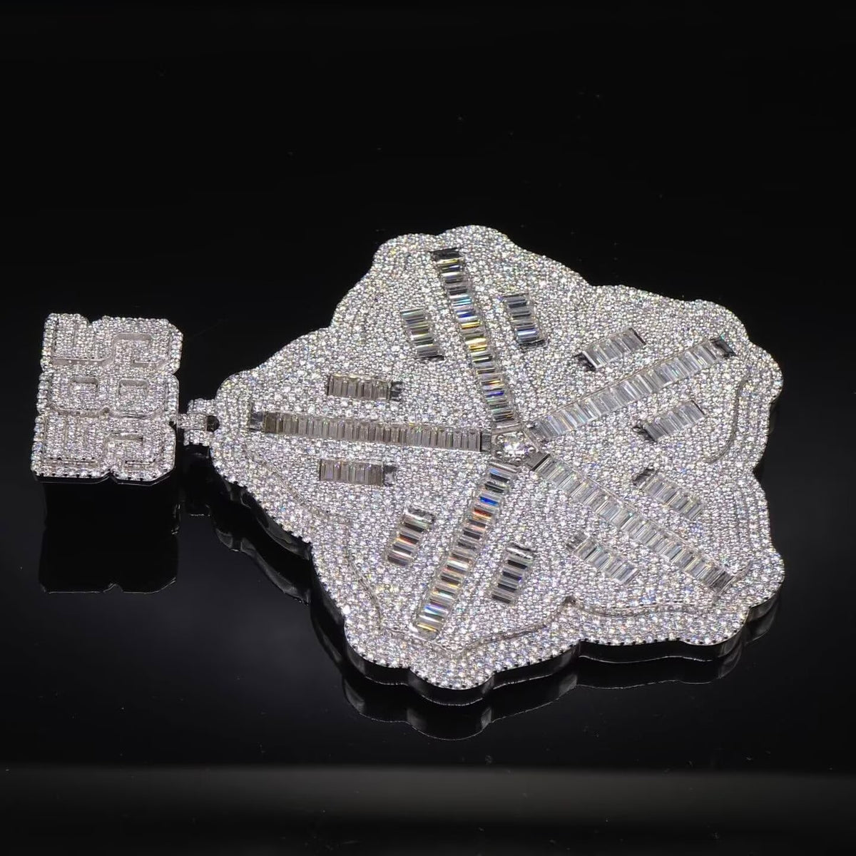 Custom Made 3inch Snowflake Iced Out Moissanite Pendant