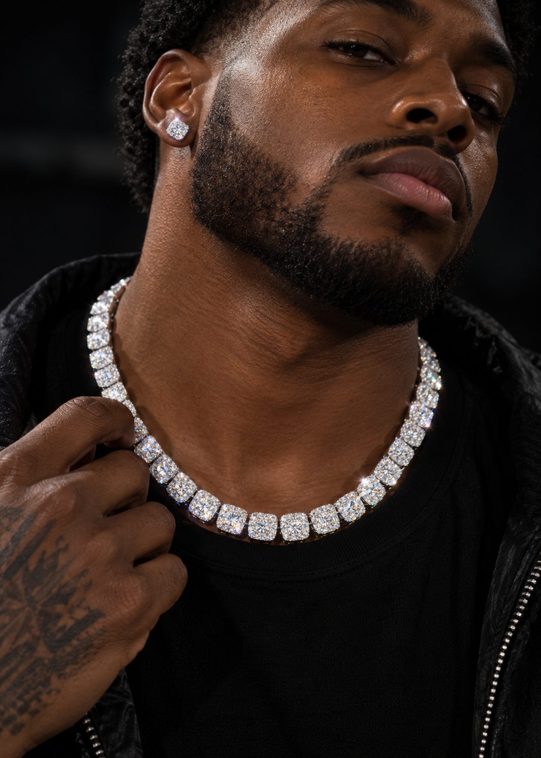 Hip Hop Iced Out Men Women Fashion Classic Design 6MM Silver 925 Moissanite Cluster Tennis Chain