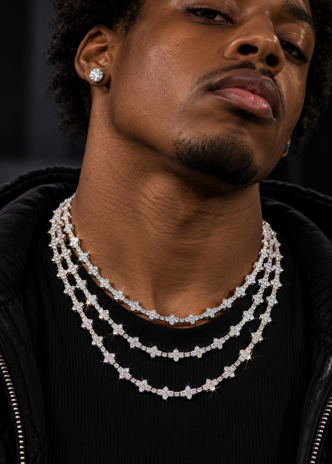 3MM Moissanite Tennis Chain 10K Gold